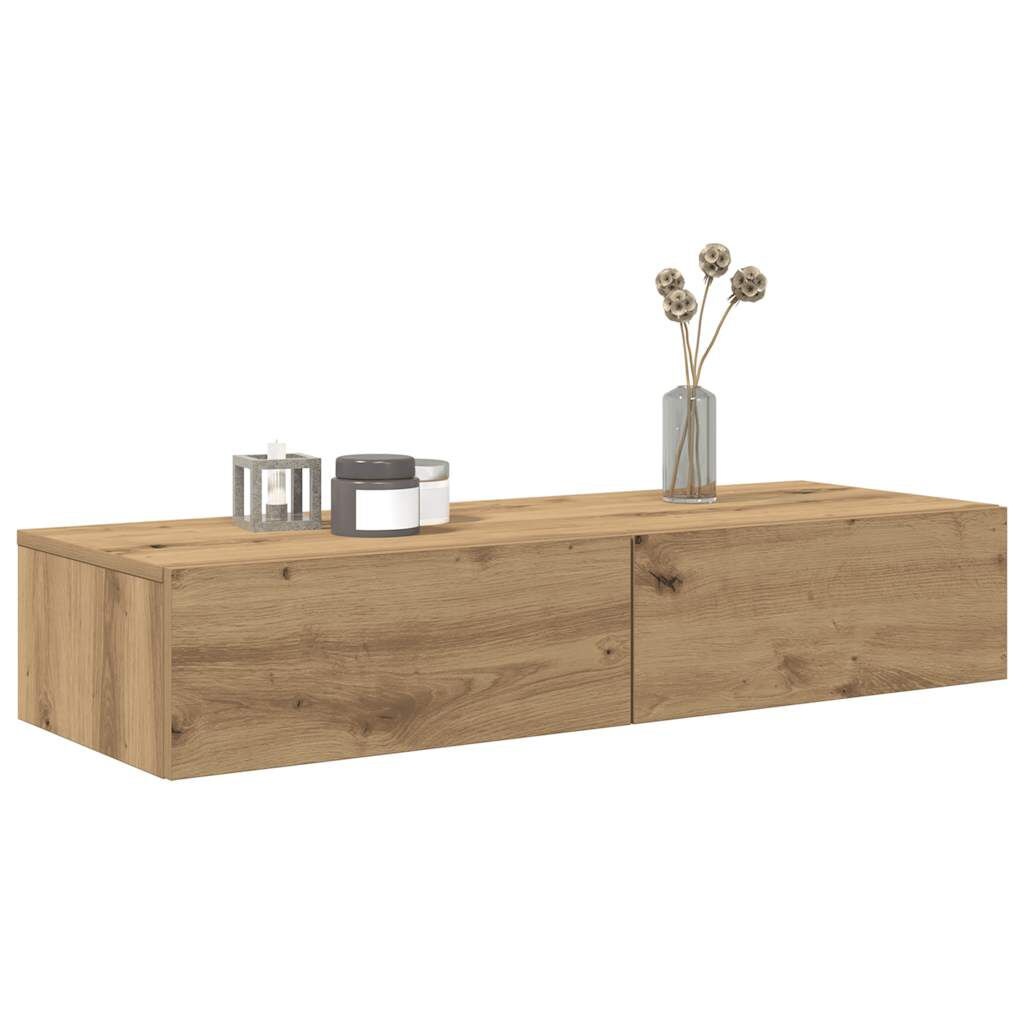 vidaXL Wandschap met Lades - Bewerkt Hout Artisanaal Eiken - 40% Korting