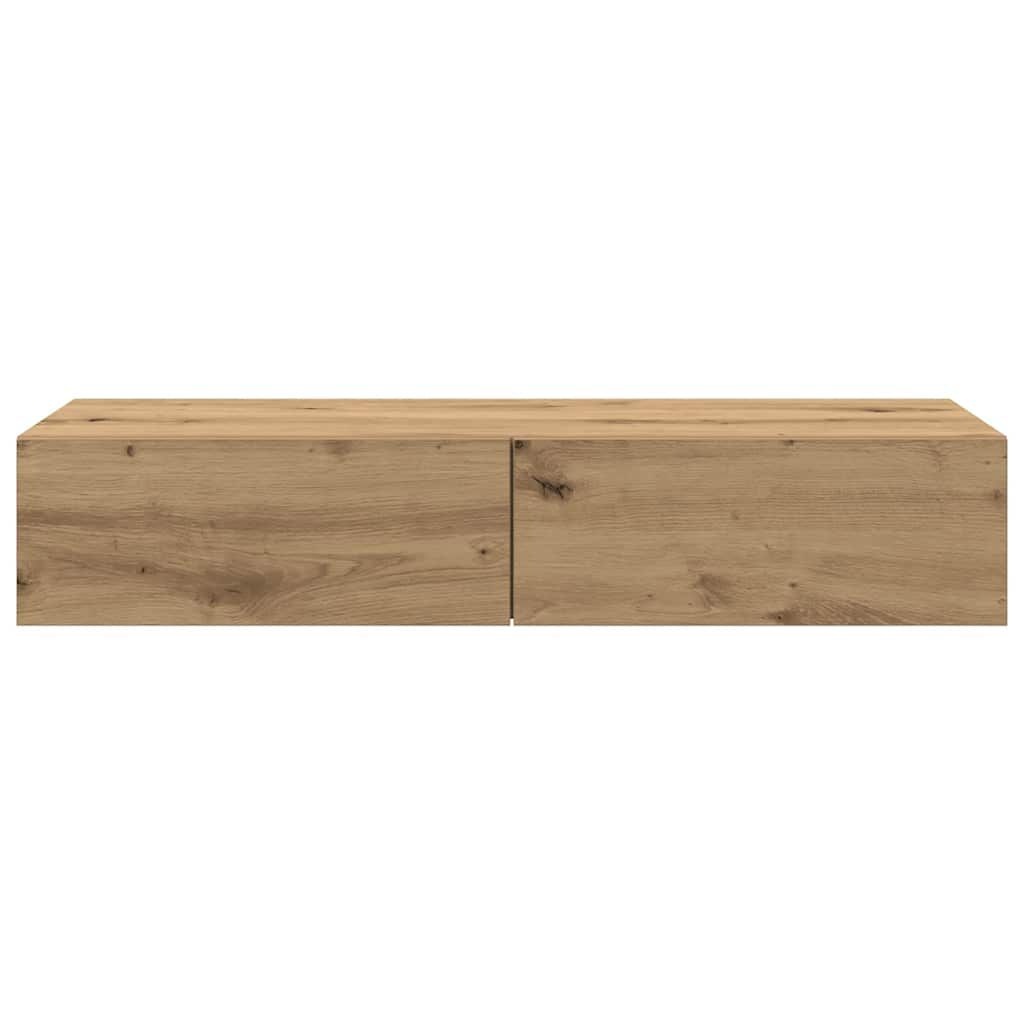 vidaXL Wandschap met Lades - Bewerkt Hout Artisanaal Eiken - 40% Korting