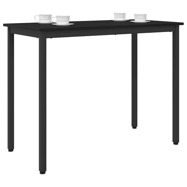 vidaXL Tafel Zwart Eiken 100 x 50 x 76,5 cm Engineered hout en staal