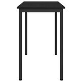vidaXL Tafel Zwart Eiken 100 x 50 x 76,5 cm Engineered hout en staal