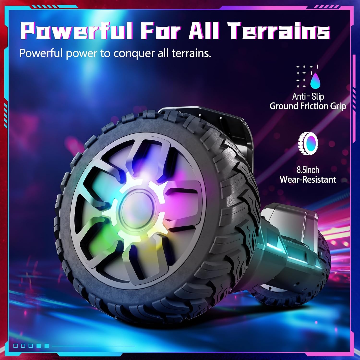 Hoverboard 8.5 Inch Bluetooth LED Light Powerful Motor, Suitable for Adults and Children