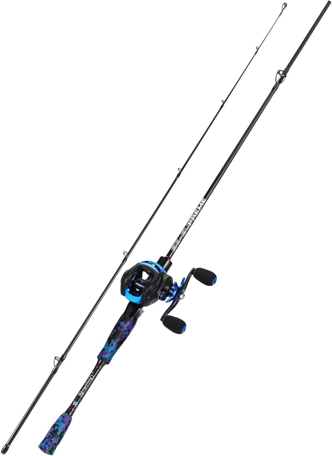 Sougayilang MX-2 Casting Rod and Bait Cast Reel Combo, 1.8m/2.1m Baitcaster Combo - Predator Fishing Set for Pike, Perch, Zander