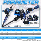Sougayilang MX-2 Casting Rod and Bait Cast Reel Combo, 1.8m/2.1m Baitcaster Combo - Predator Fishing Set for Pike, Perch, Zander