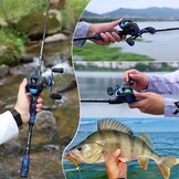Sougayilang MX-2 Casting Rod and Bait Cast Reel Combo, 1.8m/2.1m Baitcaster Combo - Predator Fishing Set for Pike, Perch, Zander