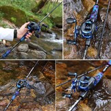 Sougayilang MX-2 Casting Rod and Bait Cast Reel Combo, 1.8m/2.1m Baitcaster Combo - Predator Fishing Set for Pike, Perch, Zander