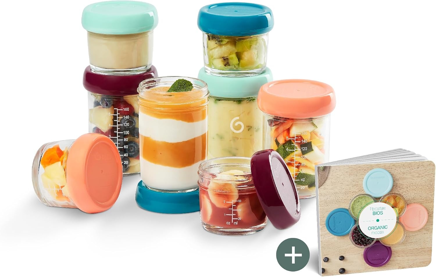 Babymoov Babybols van Glas Multiset 4x 100ml + 4x 220ml + Receptenboek