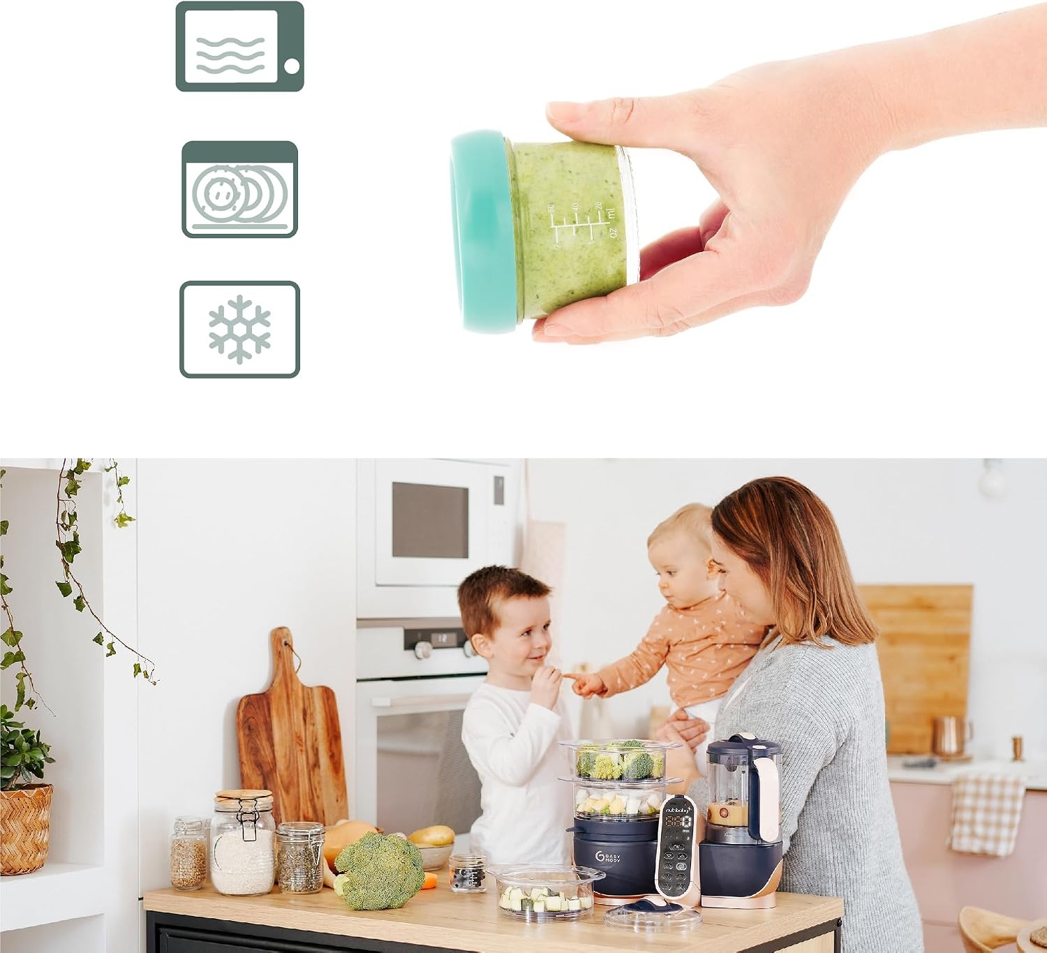 Babymoov Babybols van Glas Multiset 4x 100ml + 4x 220ml + Receptenboek