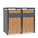 Container ombouw - 2 containers - staal - houtlook antraciet