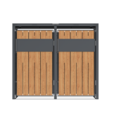 Container ombouw - 2 containers - staal - houtlook antraciet