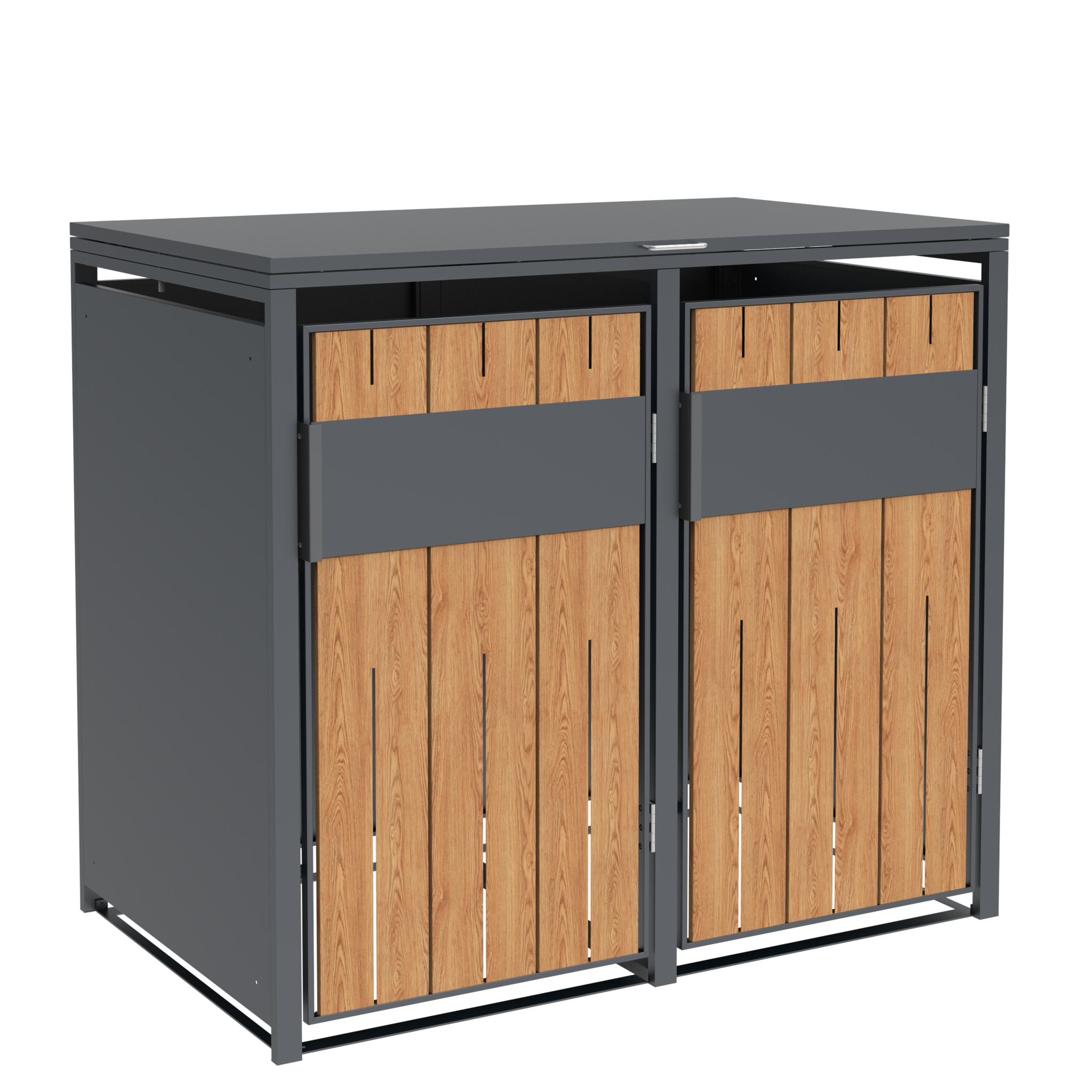 Container ombouw - 2 containers - staal - houtlook antraciet