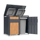 Container ombouw - 2 containers - staal - houtlook antraciet