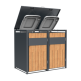 Container ombouw - 2 containers - staal - houtlook antraciet