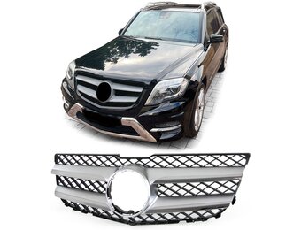 Autogrille - Mercedes GLK X204 12-15 - Sport Optiek - Zwart Zilver Chroom