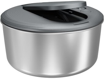 Zyliss Swift Dry Salad Spinner Stainless Steel Small, 3.5L, Non-Slip Base, Serving Plate, AquaVent Technology, One-handed Pump, Brake System, Easy to Clean