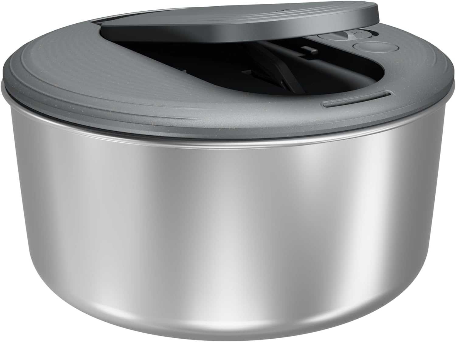 Zyliss Swift Dry Salad Spinner Stainless Steel Small, 3.5L, Non-Slip Base, Serving Plate, AquaVent Technology, One-handed Pump, Brake System, Easy to Clean