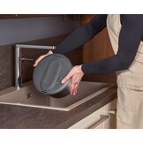 Zyliss Swift Dry Salad Spinner Stainless Steel Small, 3.5L, Non-Slip Base, Serving Plate, AquaVent Technology, One-handed Pump, Brake System, Easy to Clean