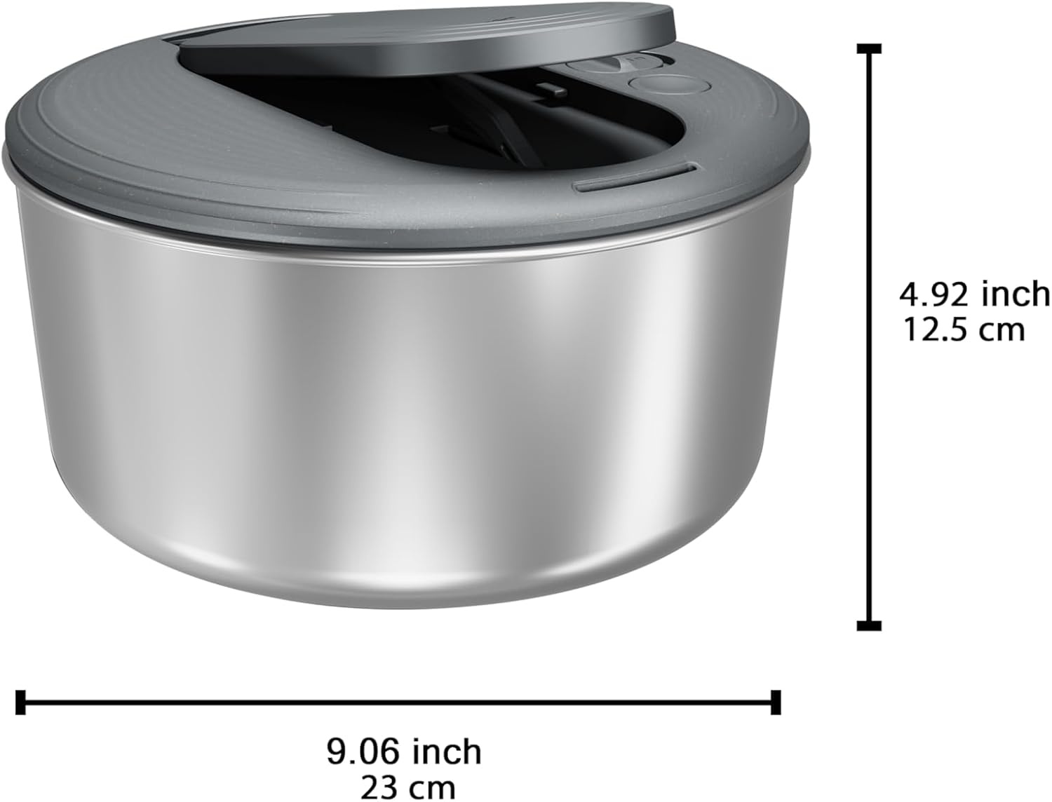 Zyliss Swift Dry Salad Spinner Stainless Steel Small, 3.5L, Non-Slip Base, Serving Plate, AquaVent Technology, One-handed Pump, Brake System, Easy to Clean