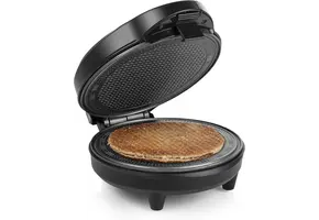 IJshoorntjes & Stroopwafelijzer 700W Zwart - 50% Korting!