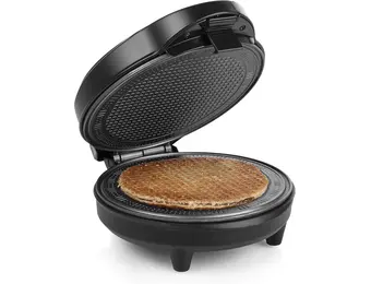 IJshoorntjes- & Stroopwafelijzer 700W - Zwart 33% Korting!