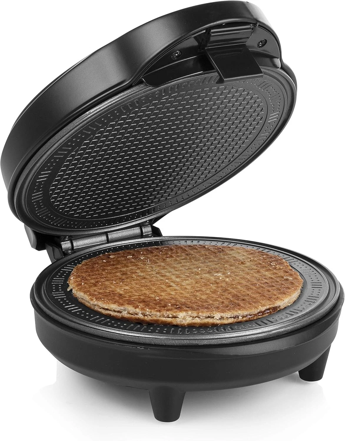 IJshoorntjes- & Stroopwafelijzer 700W - Zwart 33% Korting!