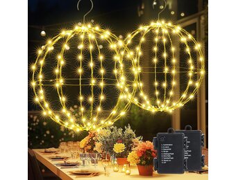 Joomer LED Kerstbal Verlichting Set - 2 stuks - 33 cm en 28 cm - Warm Wit - Opvouwbaar
