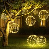 Joomer LED Kerstbal Verlichting Set - 2 stuks - 33 cm en 28 cm - Warm Wit - Opvouwbaar