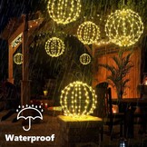Joomer LED Kerstbal Verlichting Set - 2 stuks - 33 cm en 28 cm - Warm Wit - Opvouwbaar