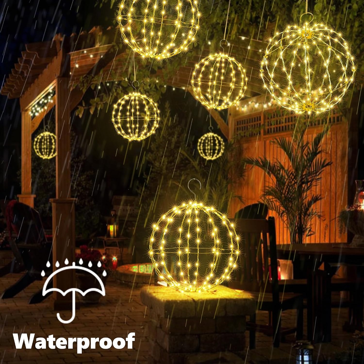 Joomer LED Kerstbal Verlichting Set - 2 stuks - 33 cm en 28 cm - Warm Wit - Opvouwbaar