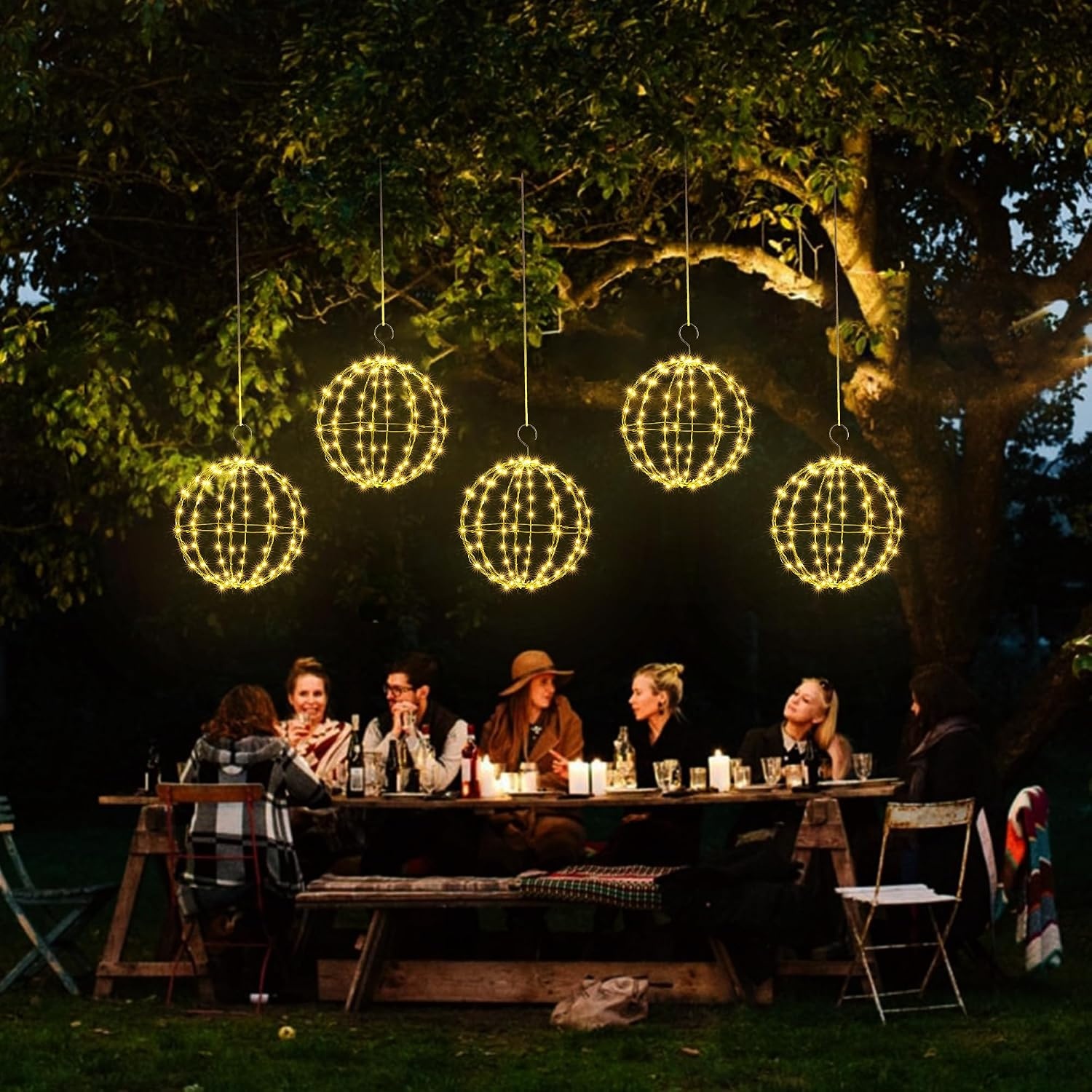 Joomer LED Kerstbal Verlichting Set - 2 stuks - 33 cm en 28 cm - Warm Wit - Opvouwbaar