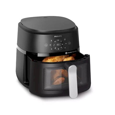 Philips NA231/00 Airfryer 1700W met 6,2 liter inhoud Zwart en Zilver
