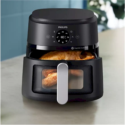 Philips NA231/00 Airfryer 1700W met 6,2 liter inhoud Zwart en Zilver