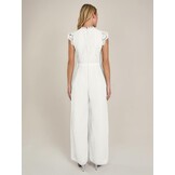 Crème Jumpsuit met Kant & Wijde Pijpen - 73% Korting! (Maat 36)