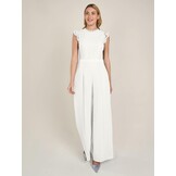 Crème Jumpsuit met Kant & Wijde Pijpen - 73% Korting! (Maat 36)