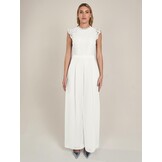 Crème Jumpsuit met Kant & Wijde Pijpen - 73% Korting! (Maat 36)