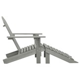 vidaXL Tuinstoel met voetenbank hout grijs