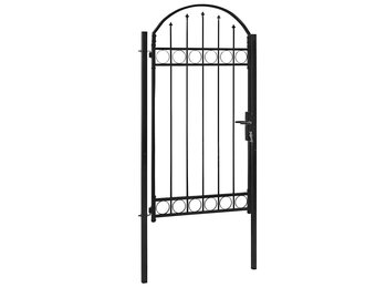 vidaXL Poort met gebogen bovenkant 100x250 cm staal zwart