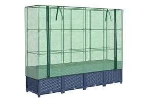 Verhoogde Plantenbak met Kas & Rattanlook - 160x40x138 cm - 34% Korting