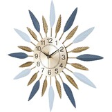 Gouden Sunburst Wandklok 56cm - Stil Metaal Uurwerk - 61% Korting
