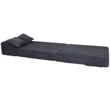 Opvouwbaar matras - 200x70x15cm - velvet dot - antraciet