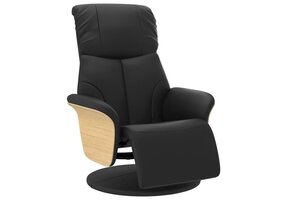 Verstelbare Fauteuil met Voetensteun - Kunstleer Zwart (35% korting)