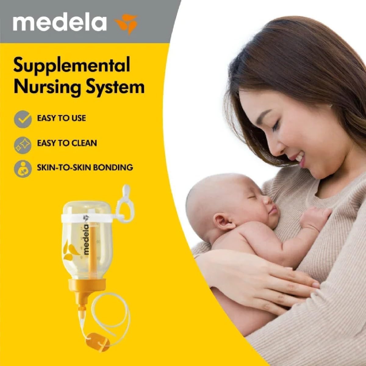 Borstvoedingsset voor aanvullende voeding - 150ml - Transparant/Geel