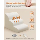 Feandrea Huisdierentrap - 3 treden - 57 x 40 x 40 cm - Leigrijs