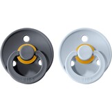BIBS Fopspeen 2-pack Maat 3 Kersenvormig Luchtcirculatie IJzer/Baby Blauw - 55% Korting