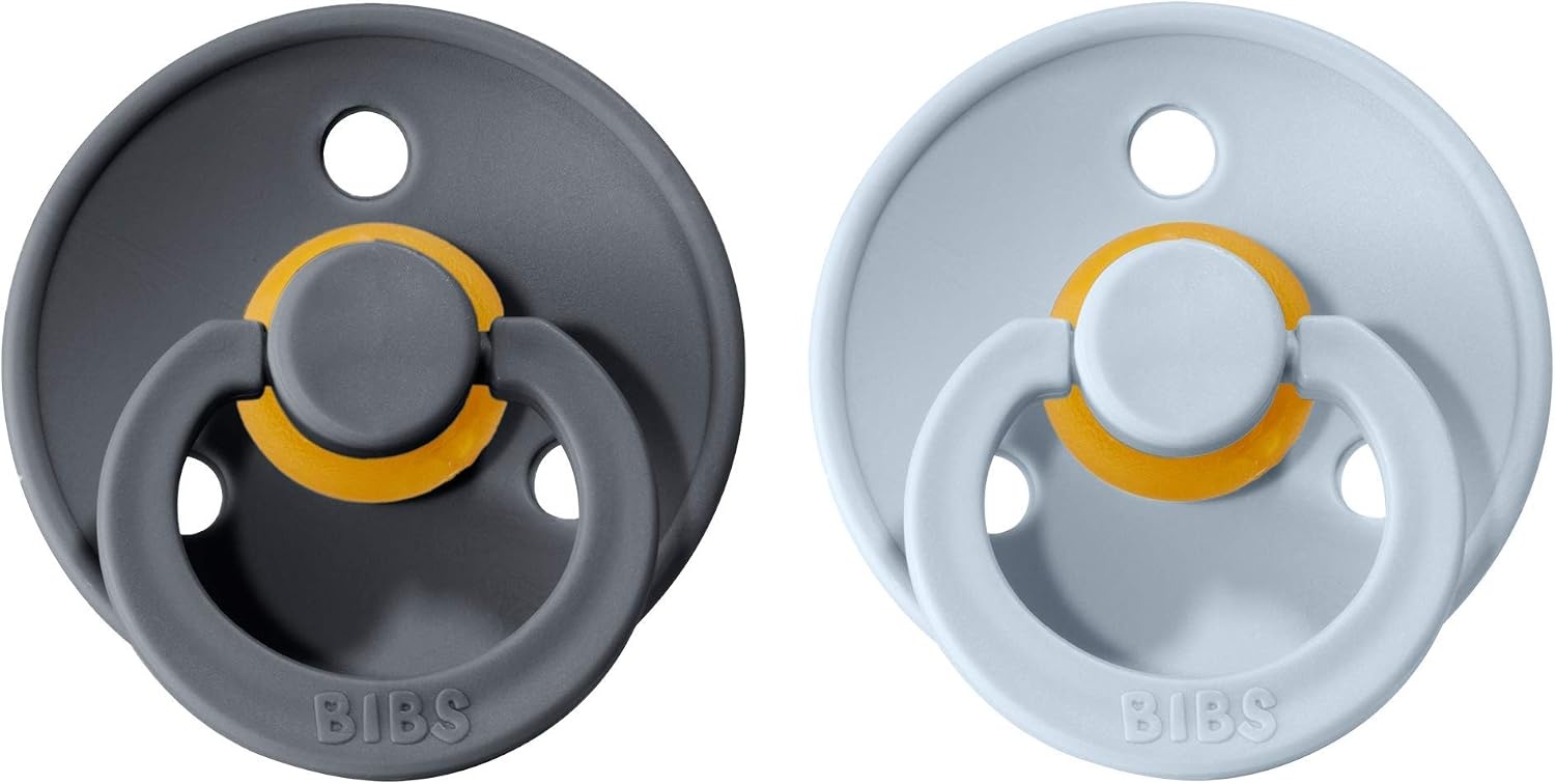 BIBS Fopspeen 2-pack Maat 3 Kersenvormig Luchtcirculatie IJzer/Baby Blauw - 55% Korting