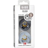 BIBS Fopspeen 2-pack Maat 3 Kersenvormig Luchtcirculatie IJzer/Baby Blauw - 55% Korting