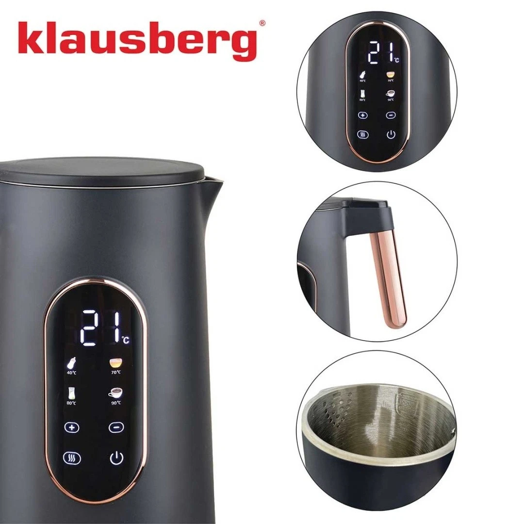 Klausberg KB-7892 Elektrische Waterkoker 1,7L met LED en Temperatuurregeling