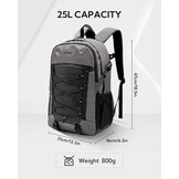 25L Trekkingrugzak met Laptopvak (Grijs) - 57% Korting!