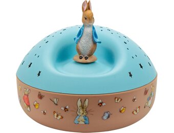 TROUSSELIER - Peter Rabbit. - Nachtlampje - Ideaal cadeau voor kinderen - Muzikale sterrenprojector - Draaibaar figuur - Batterijen inbegrepen