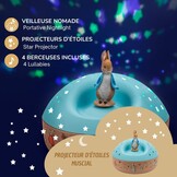 TROUSSELIER - Peter Rabbit. - Nachtlampje - Ideaal cadeau voor kinderen - Muzikale sterrenprojector - Draaibaar figuur - Batterijen inbegrepen