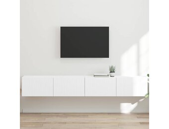 vidaXL TV Wandkast 2 pcs Wit 60 x 31 x 29.5 cm Bewerkt hout